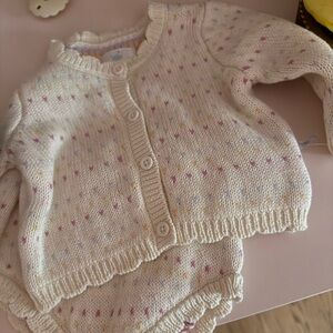 NWT 0-3 month cloud island sweater set
